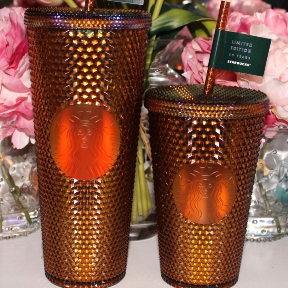 BNWT Sold Out Starbucks 50th Anniversary Studded Gold BundleSTUDDED VENTI 50th